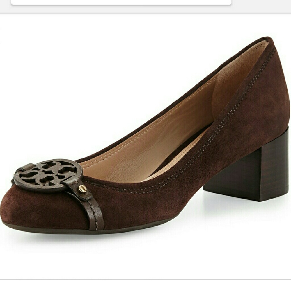 Tory Burch suede mini miller 45mm pump (coconut)